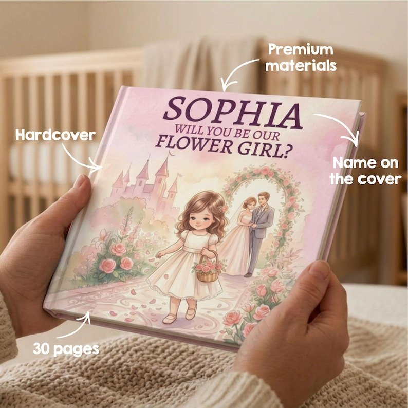 Personalized Flower Girl Proposal Book, Custom Flower Girl Proposal Story Book, Will You Be Our Flower Girl Gift, Keepsake for Flower Girl