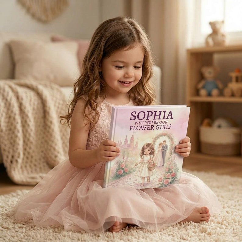 Personalized Flower Girl Proposal Book, Custom Flower Girl Proposal Story Book, Will You Be Our Flower Girl Gift, Keepsake for Flower Girl
