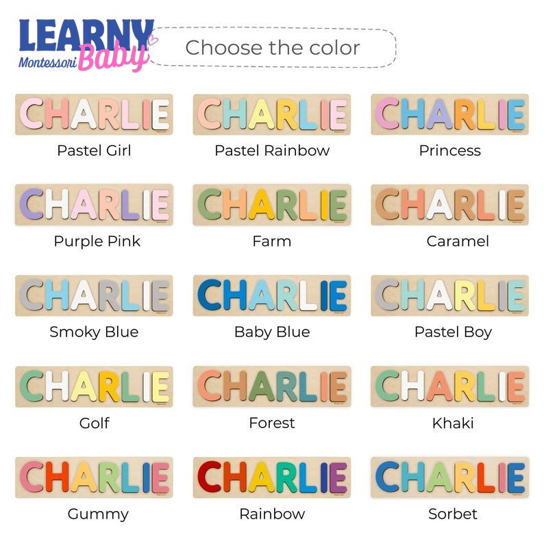 Animal Name Puzzle by Busy Puzzle, 1st Birthday, Baby Shower, Easter Gift, Girl and Boy, Custom and Personalized BBLB22