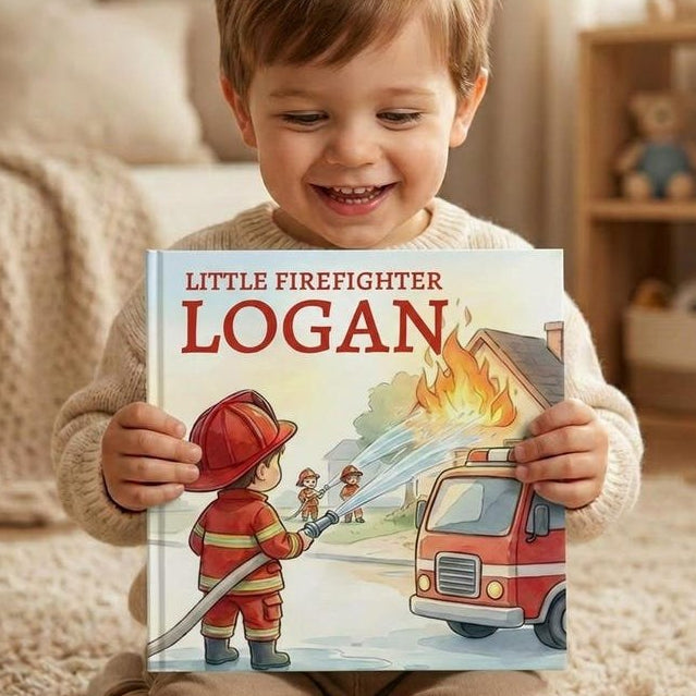 Personalized Firefighter Story Book, Custom Little Firefighter Baby Book, Firefighter Theme Keepsake Gift, Newborn Toddler Book, Baby Shower
