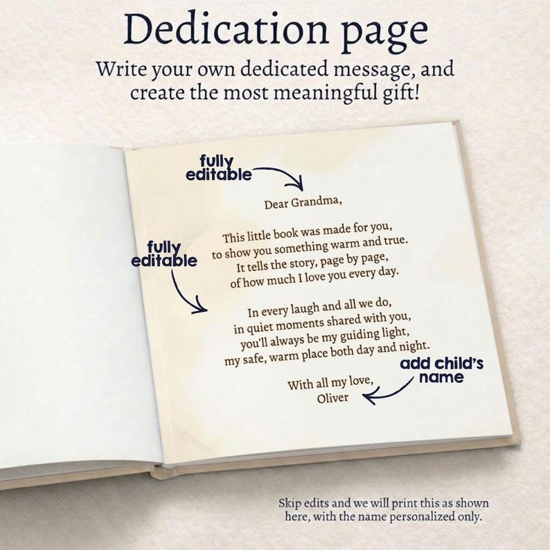 Personalized Storybook for Grandma, Custom Baby Book for Grandmother from Grandson, New Grandma Gift, Mother’s Day Gift, Gift from Kids
