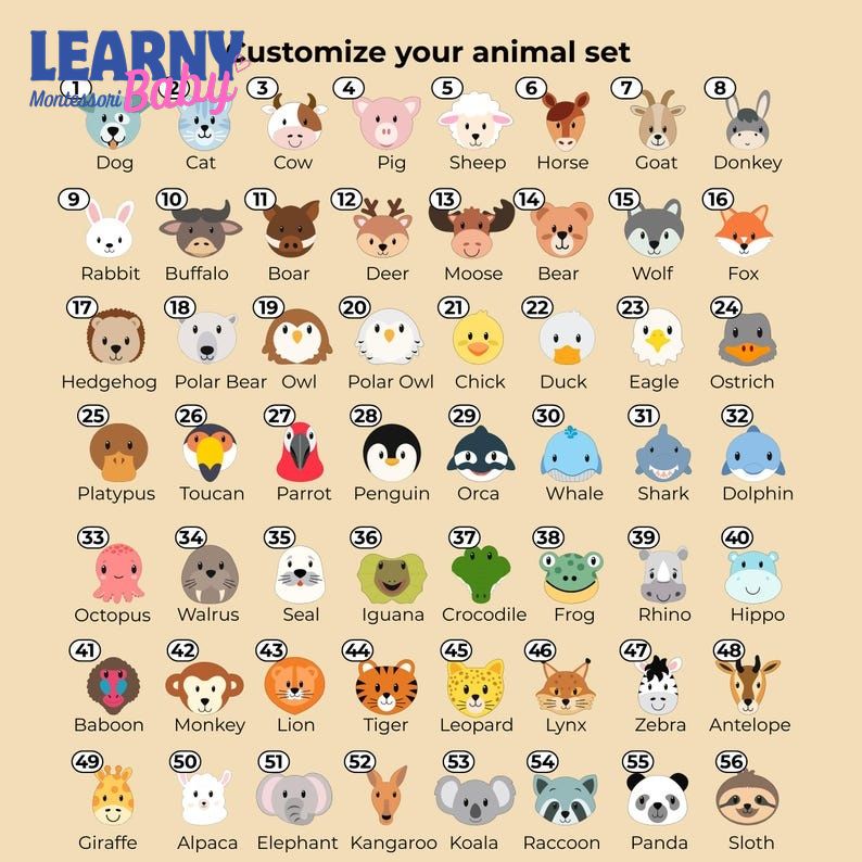 Animal Name Puzzle by Busy Puzzle, 1st Birthday, Baby Shower, Easter Gift, Girl and Boy, Custom and Personalized BBLB22