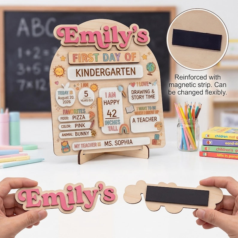 Custom First Day of School Sign, Back to School Board, Preschool Kindergarten 1st Day of School Sign, Last Day of School Keepsake