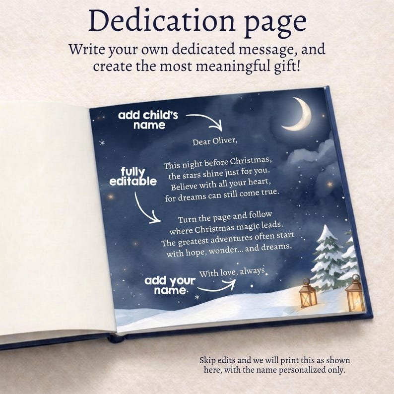 Personalized Christmas Story Book, Custom Night Before Christmas Baby Book, Baby's 1st Christmas Gift, Baby & Toddler Christmas Gift for Boy