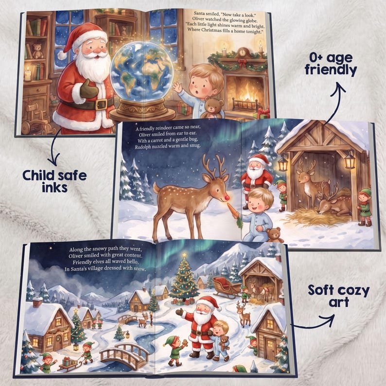 Personalized Christmas Story Book, Custom Night Before Christmas Baby Book, Baby's 1st Christmas Gift, Baby & Toddler Christmas Gift for Boy