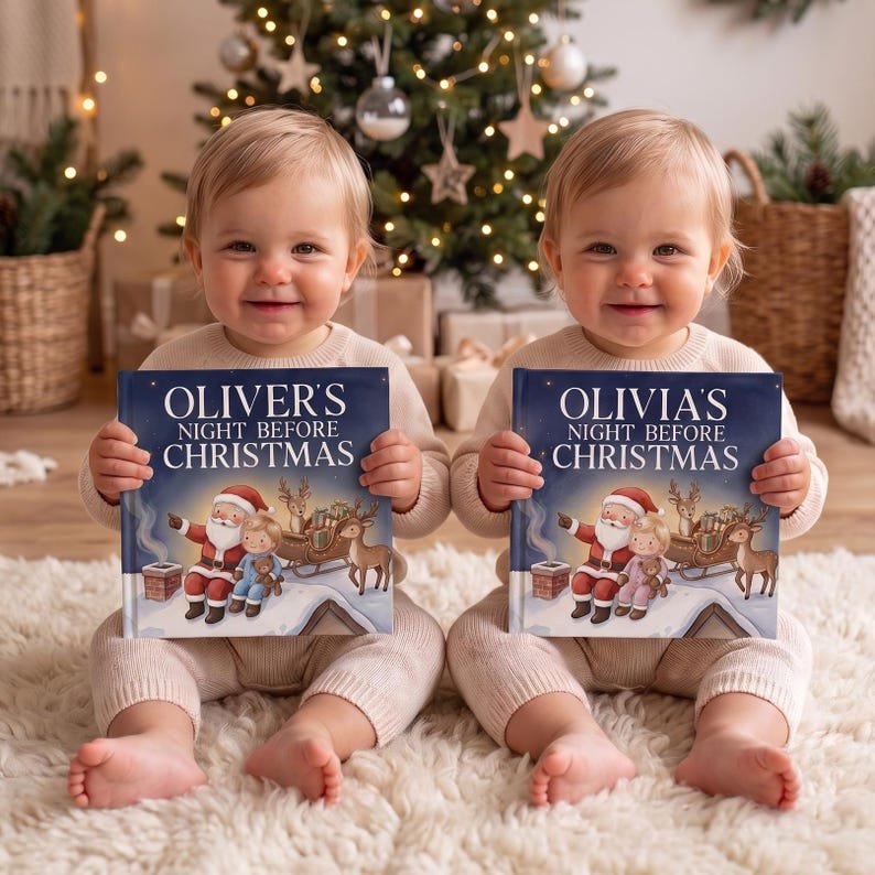 Personalized Christmas Story Book, Custom Night Before Christmas Baby Book, Baby's 1st Christmas Gift, Baby & Toddler Christmas Gift for Boy
