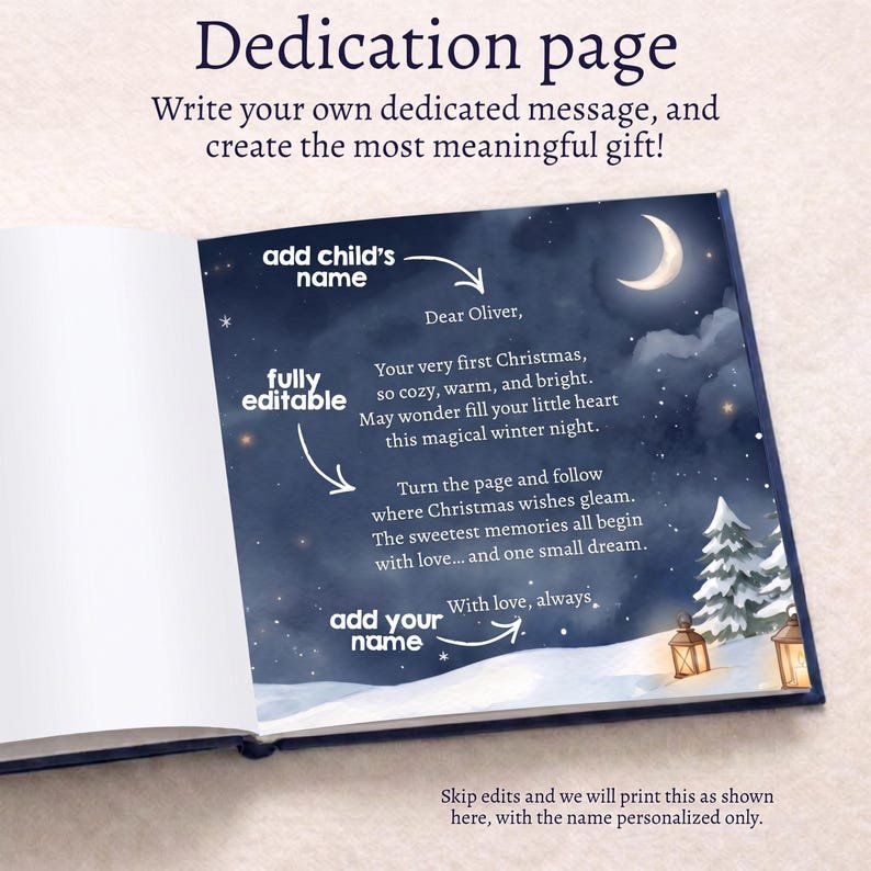Personalized 1st Christmas Baby Book, Custom First Christmas Baby Boy Gift, 1st Christmas Keepsake Gift, Christmas Story Book for Baby Boy