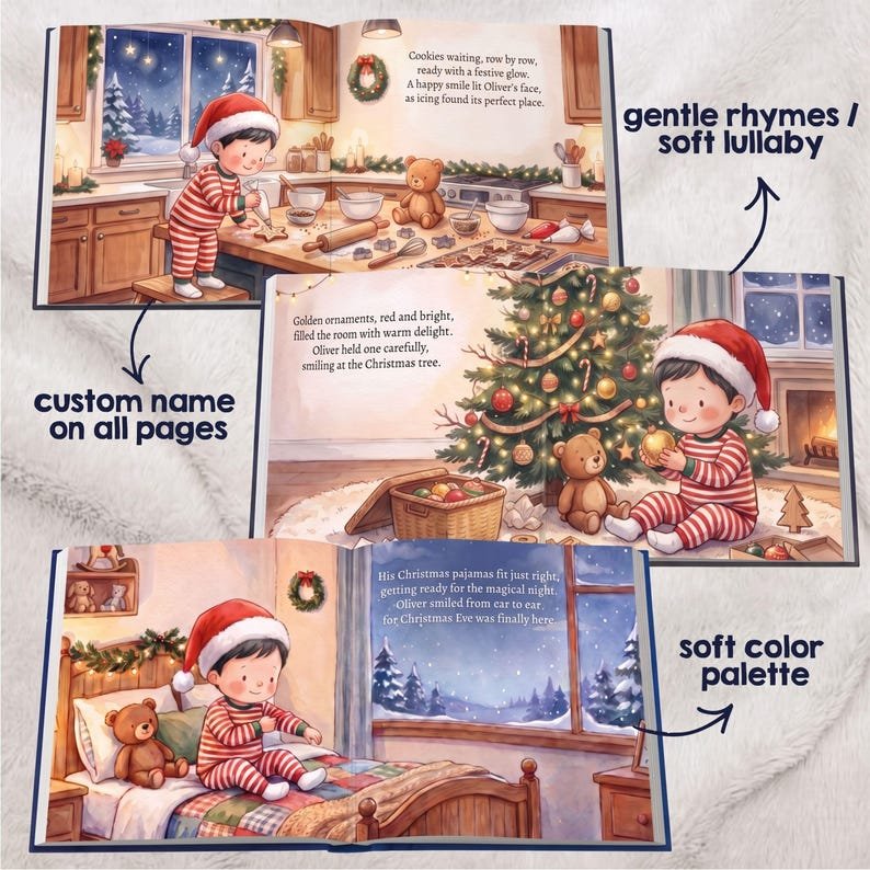 Personalized 1st Christmas Baby Book, Custom First Christmas Baby Boy Gift, 1st Christmas Keepsake Gift, Christmas Story Book for Baby Boy