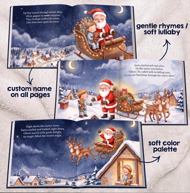 Personalized Christmas Story Book, Custom Night Before Christmas Baby Book, Baby's 1st Christmas Gift, Baby & Toddler Christmas Gift for Boy