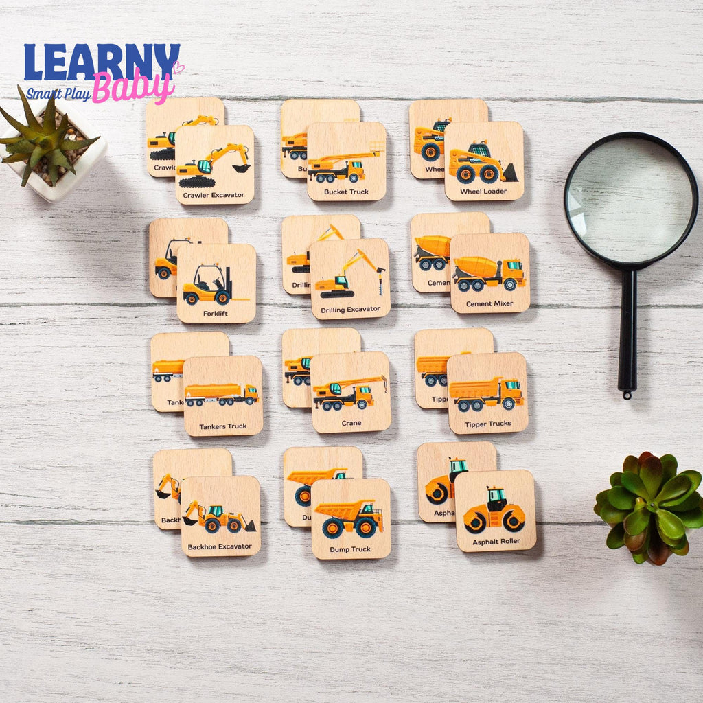Montessori Cars Matching Cards for Toddlers, Logic Flash Learning Game, Early Cognitive Skills, Ages 2–4 FCLB02