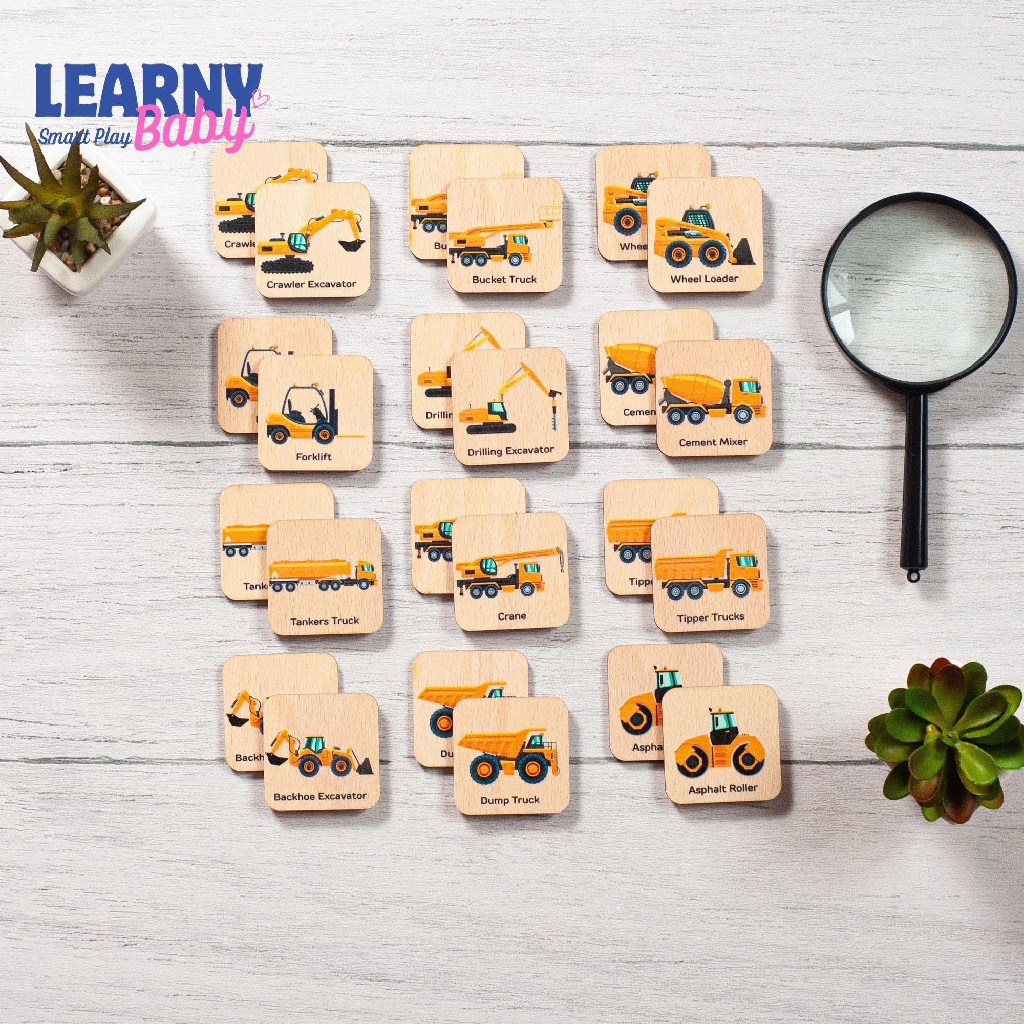 Montessori Cars Matching Cards for Toddlers, Logic Flash Learning Game, Early Cognitive Skills, Ages 2–4 FCLB02