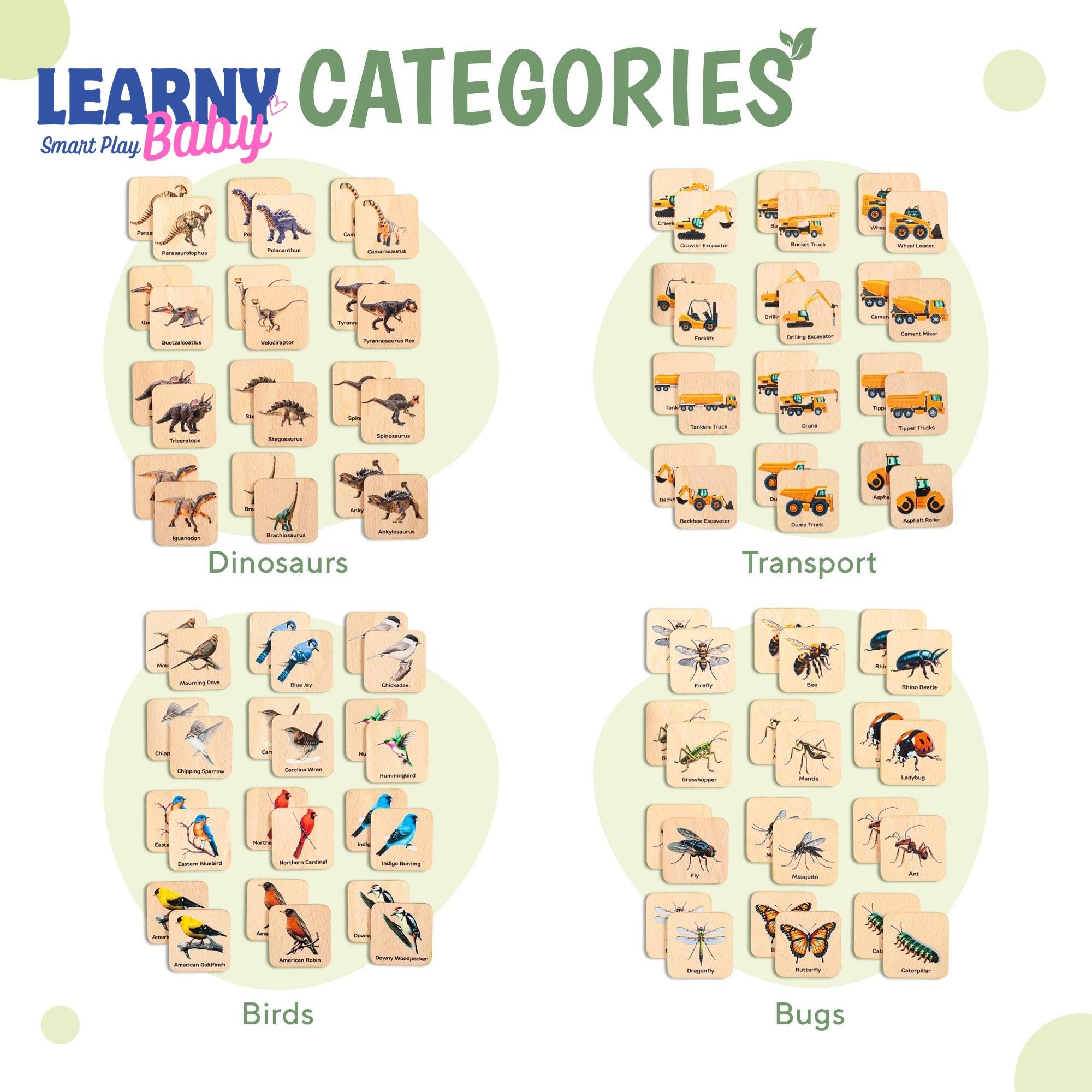 Montessori Cars Matching Cards for Toddlers, Logic Flash Learning Game, Early Cognitive Skills, Ages 2–4 FCLB02