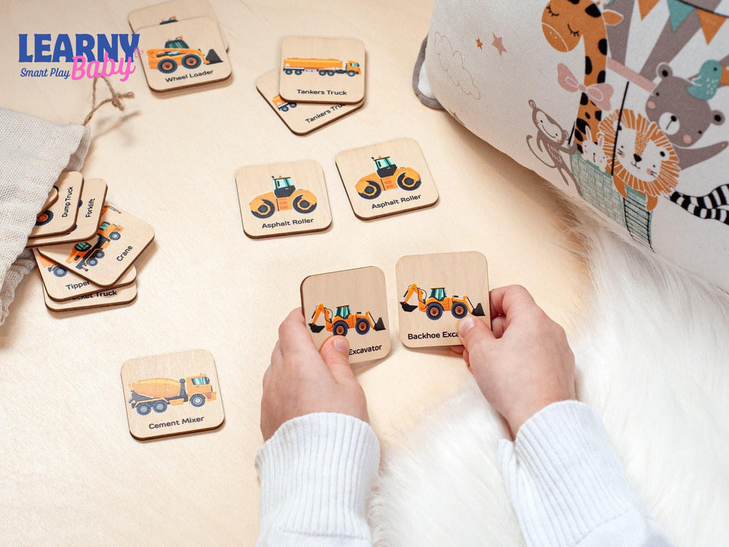 Montessori Cars Matching Cards for Toddlers, Logic Flash Learning Game, Early Cognitive Skills, Ages 2–4 FCLB02