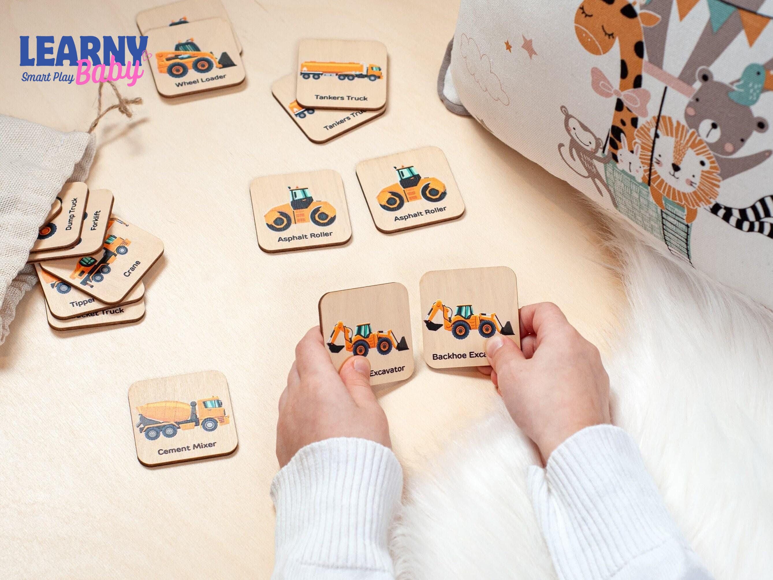 Montessori Cars Matching Cards for Toddlers, Logic Flash Learning Game, Early Cognitive Skills, Ages 2–4 FCLB02