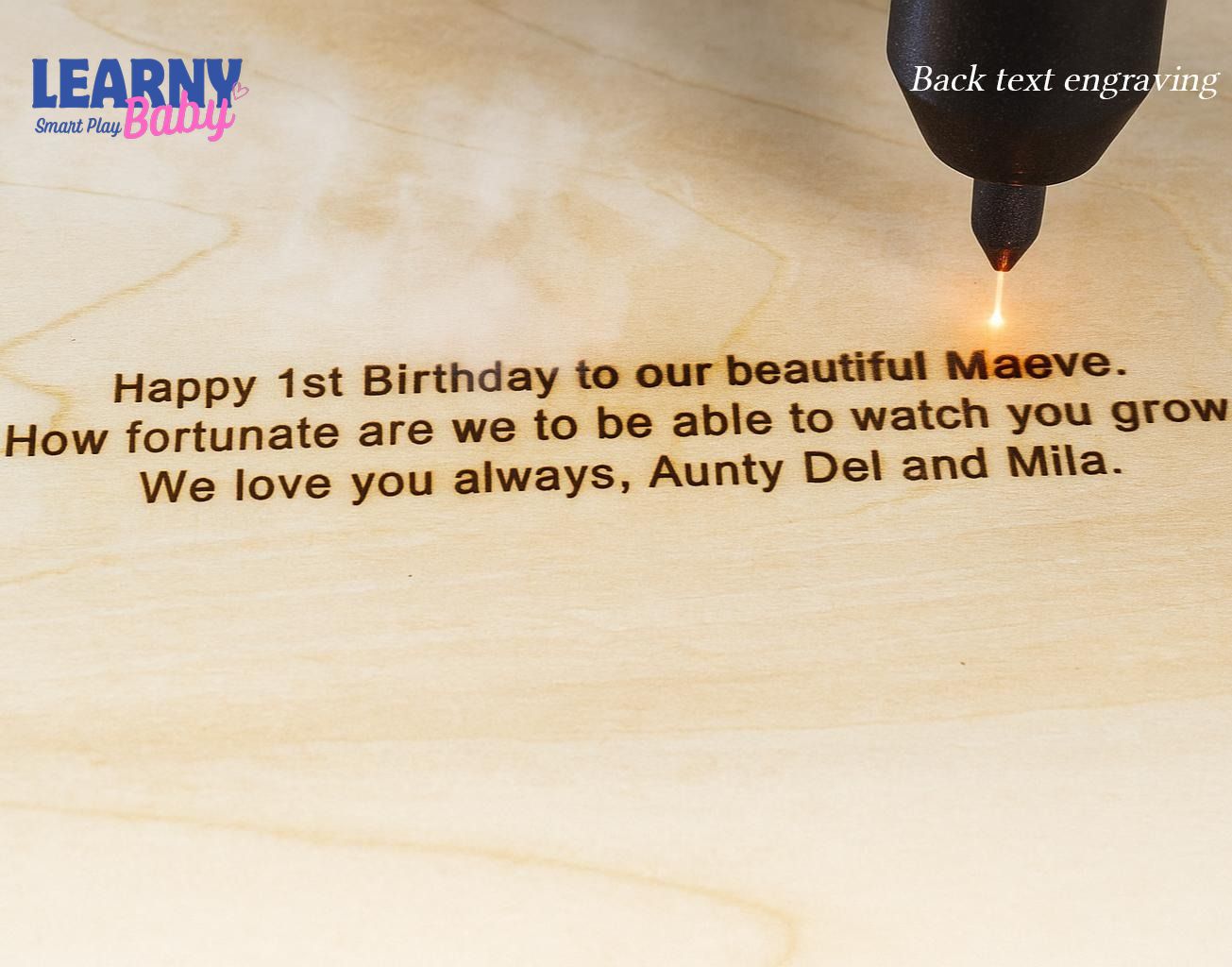 Personalized Wooden Name Puzzle Gift for Boys & Girls, Custom Baby Gifts Name Puzzle with Numbers, Geometry Shapes, Free Back Engraving BBLB11