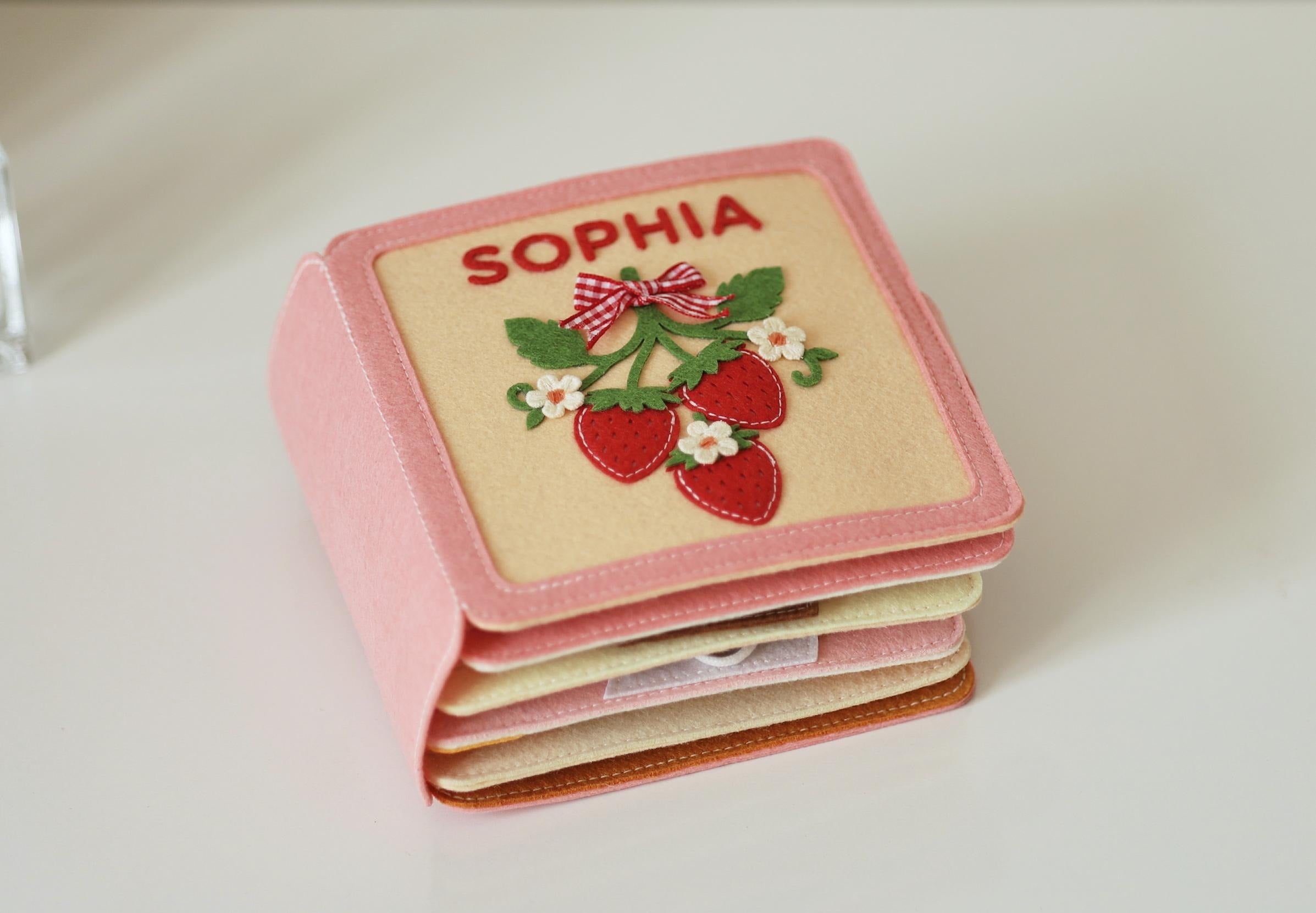 Personalized Christmas gift for baby, Handmade felt quiet book, Customized soft Montessori-inspired toy, First birthday present, Busy book
