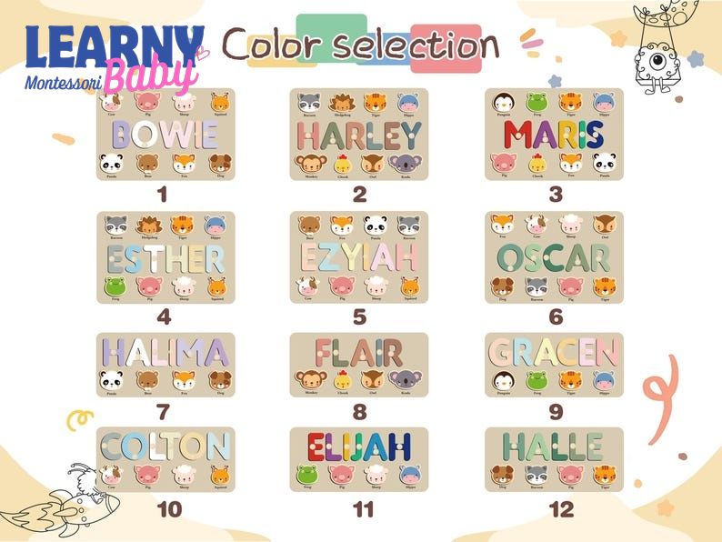 Personalized Name Puzzle With Geometric Shapes, Baby Busy Board, Baby Birthday Gifts, New Baby Gifts, Children's Gifts, Thanksgiving Baby Gifts BBLB16