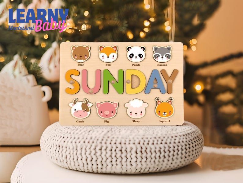 Personalized Name Puzzle With Geometric Shapes, Baby Busy Board, Baby Birthday Gifts, New Baby Gifts, Children's Gifts, Thanksgiving Baby Gifts BBLB16