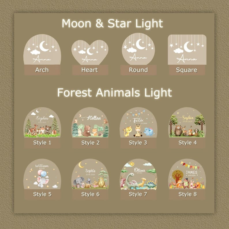 Custom Moon and Star Nightlight, Personalized Clouds Night Light with Name, Nursery Lamp, Baby Bedroom Night Light, Birthday Gifts for Baby NL03