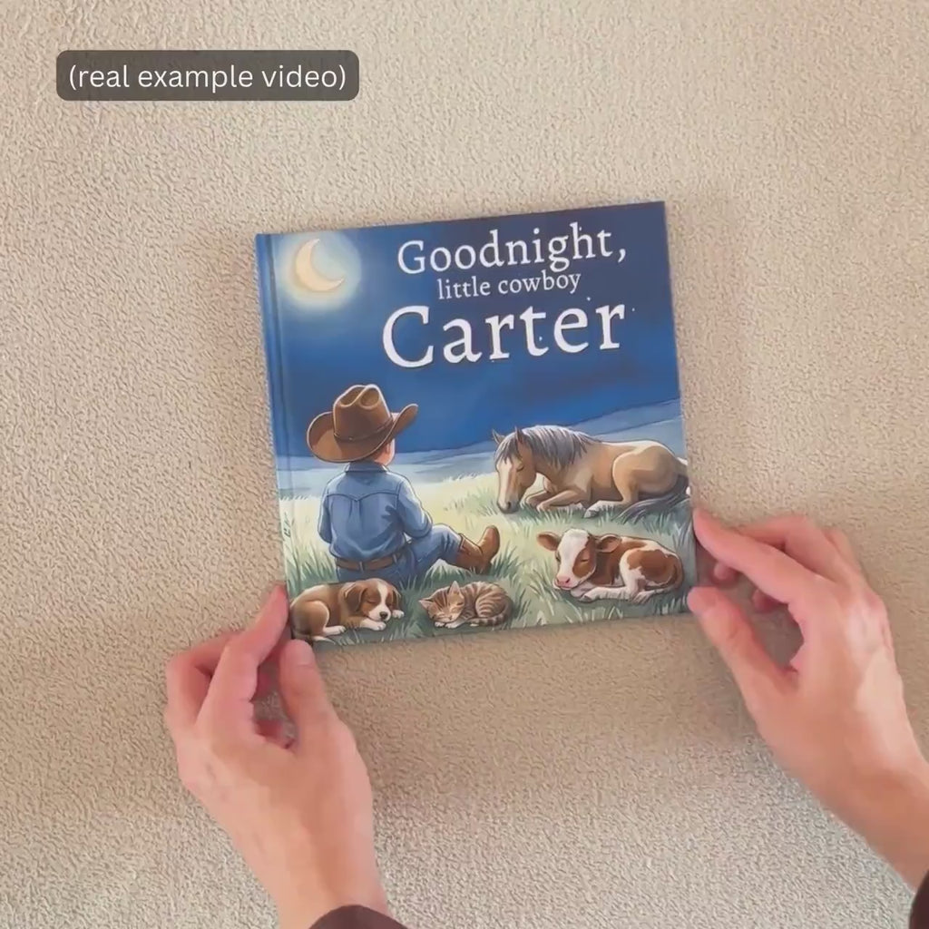 Personalized Cowboy Bedtime Story Book, Custom Little Cowboy Book, Western Nursery Decor Gift, Cowboy Theme Baby Keepsake, Baby Shower Gift