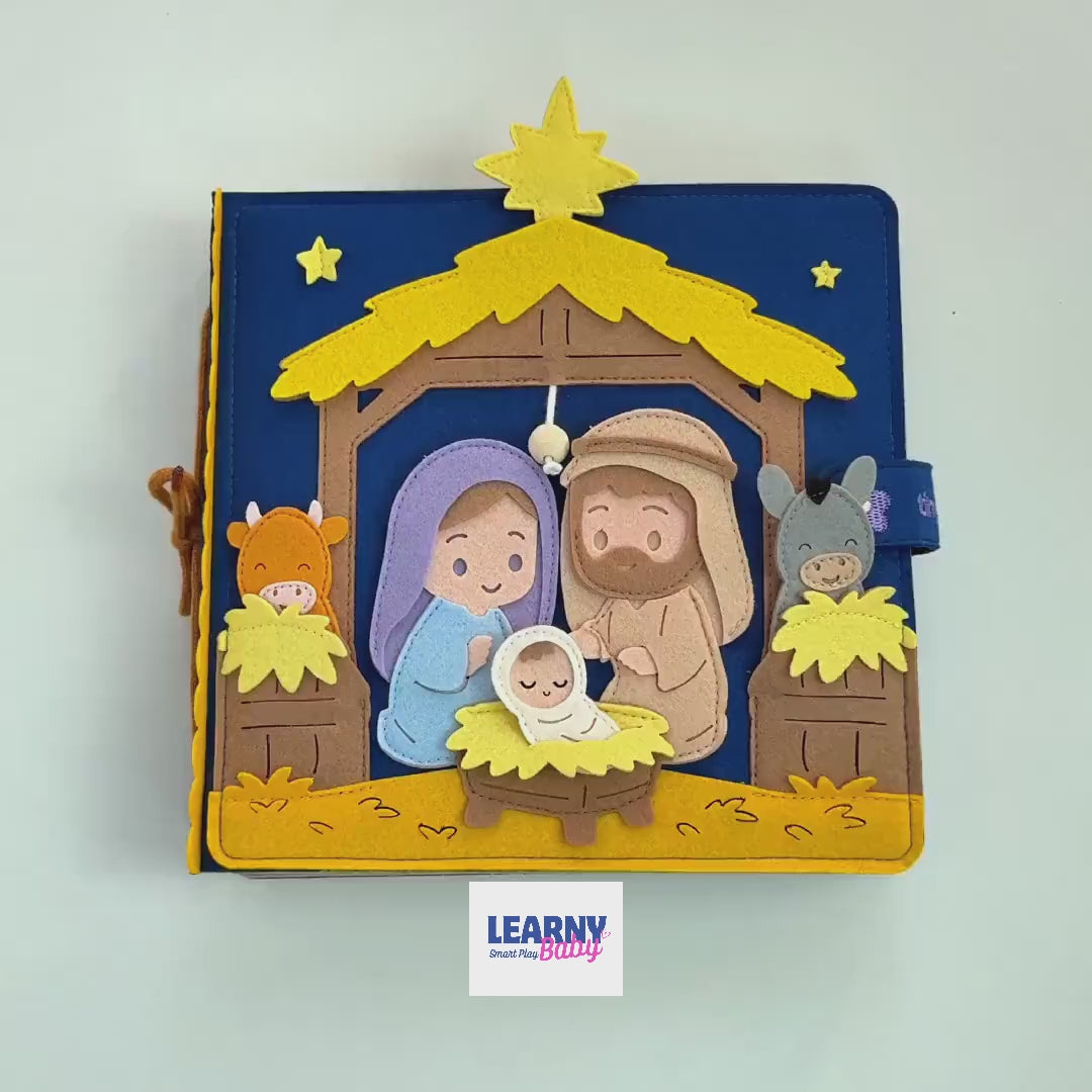 Christmas Bible Stories Felt Quiet Book: Christian Educational Toy Baptism Birthday Gifts for Kids, Baby Birthday Gift, Montessori Busy Book