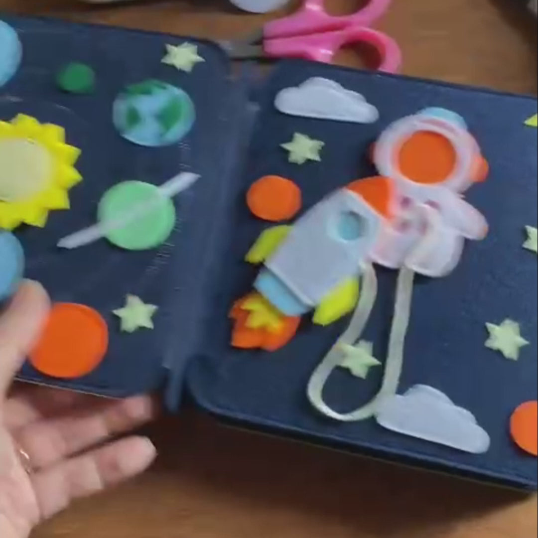 Personalized Felt Quiet Book, Custom Space Quiet Book, Handmade Montessori Busy Book, Felt Activity Book for Toddlers, Baby Birthday Gift