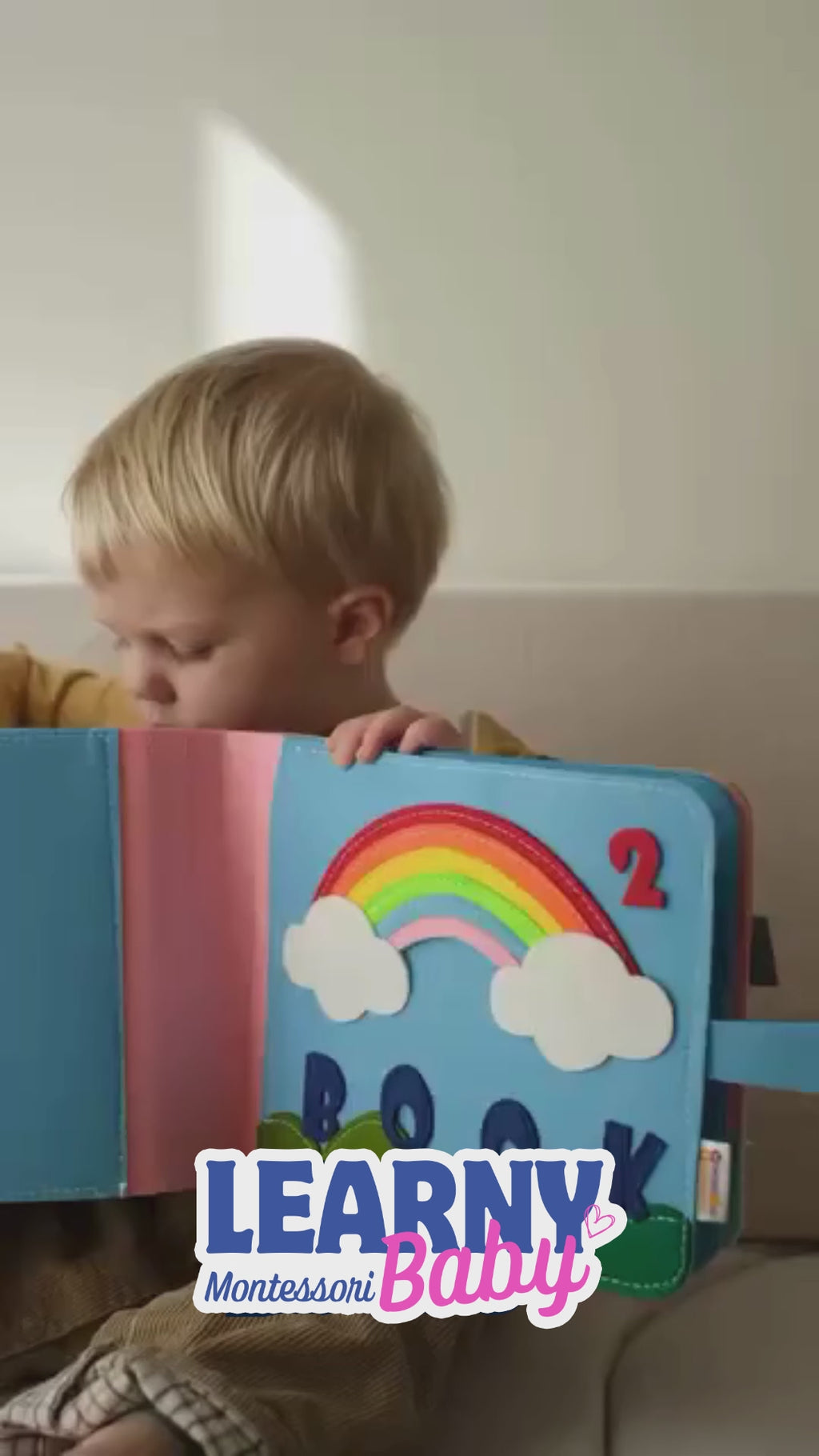 Personalized Quiet Book for Baby, Custom Name Montessori Busy Book, Felt Toddler Learning Toy, Handmade Soft Activity Book