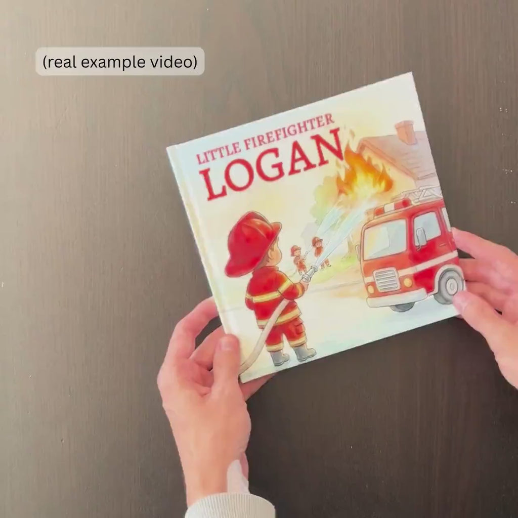 Personalized Firefighter Story Book, Custom Little Firefighter Baby Book, Firefighter Theme Keepsake Gift, Newborn Toddler Book, Baby Shower