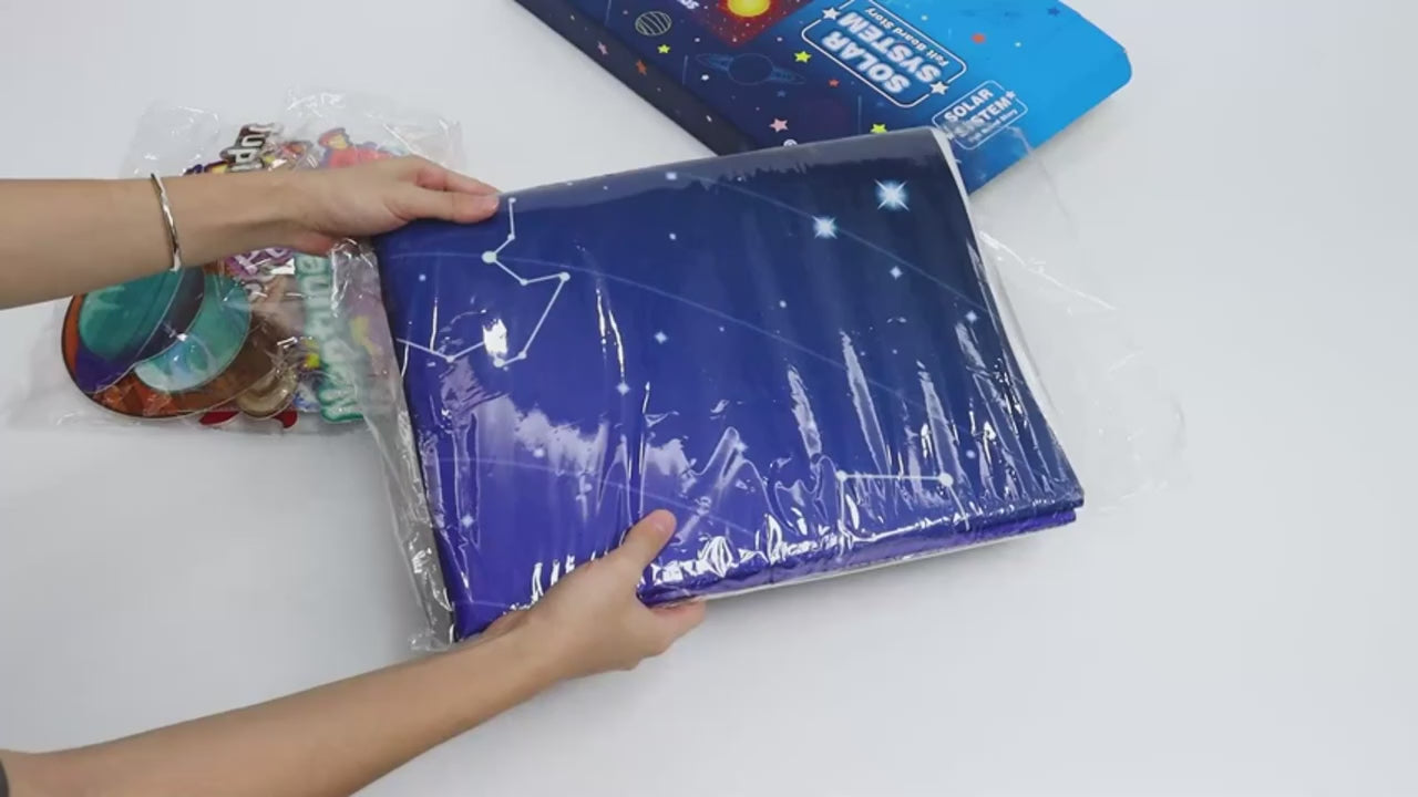 Montessori Space Felt Story Board for Toddlers, Solar System Felt Board Wall Hanging, Preschool Interactive Learning Toy, Space Theme Busy Board Gift