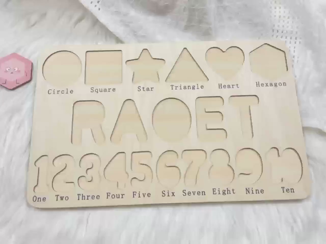 Wooden Busy Board with Geometric, Baby Name Puzzle, First Christmas Gift, Personalised baby gifts, Unique New Baby Gift BBLB14