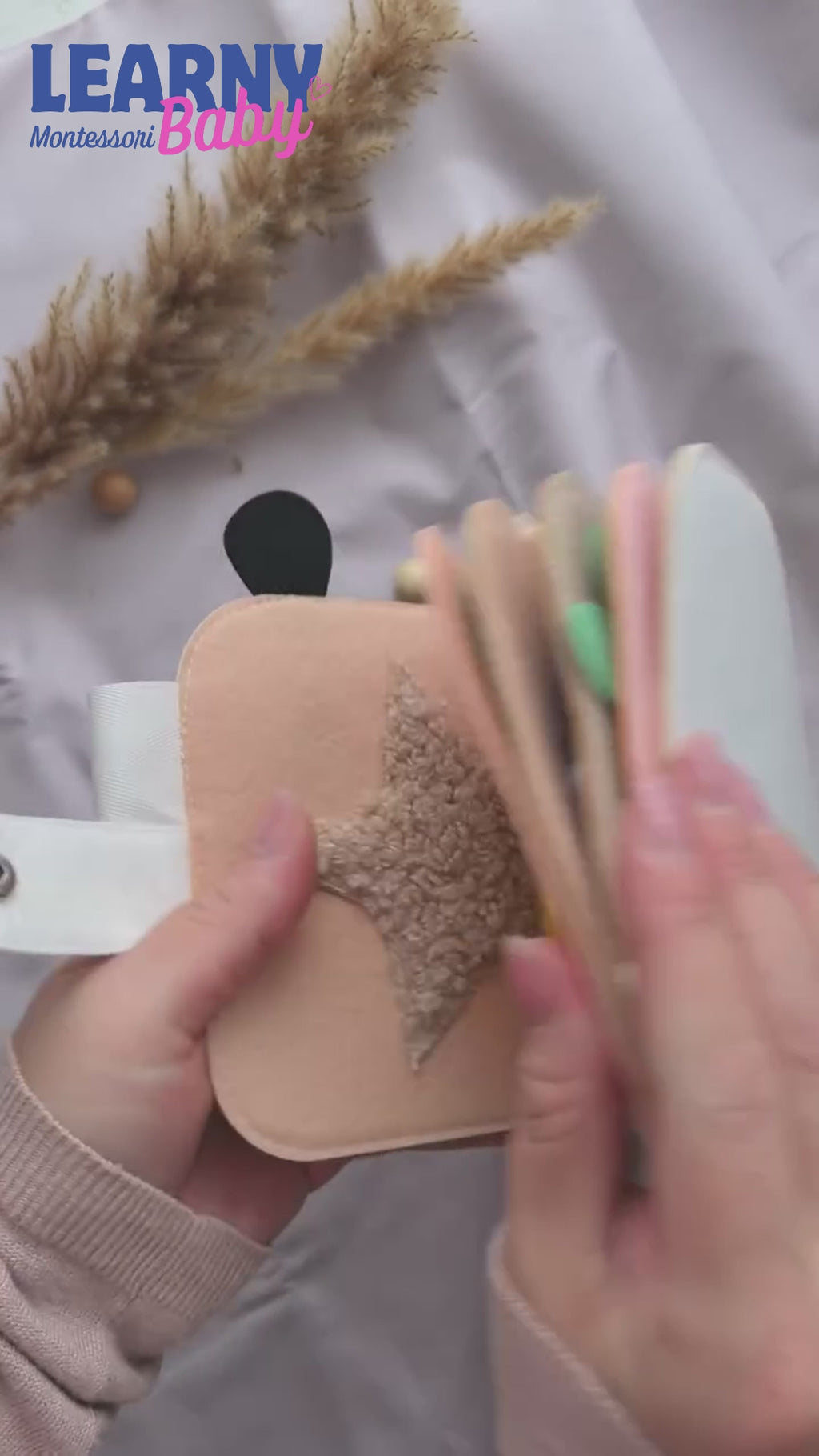 Montessori Quiet Book for Toddlers 1-4, Personalized Busy Book with Name, Soft Felt Activity Book, Fine Motor Skills Toy, Screen Free Learning Gift