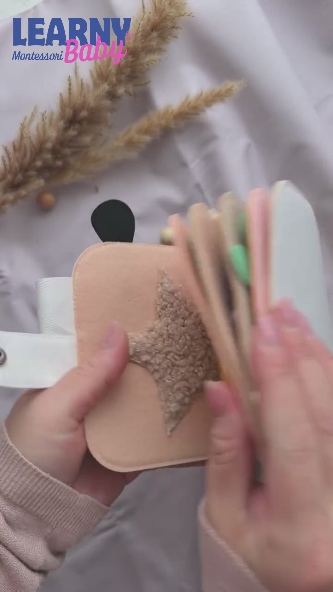 Montessori Quiet Book for Toddlers 1-4, Personalized Busy Book with Name, Soft Felt Activity Book, Fine Motor Skills Toy, Screen Free Learning Gift