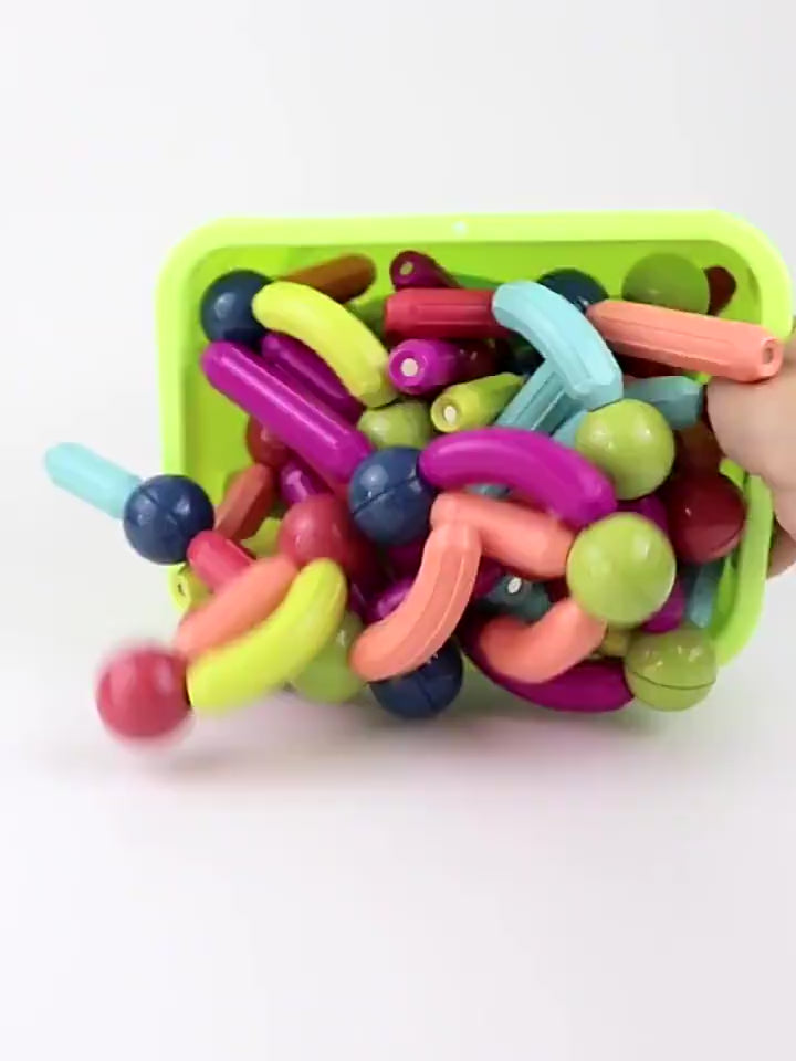 Magnetic Building Blocks Set for Kids, STEM Montessori Rods & Balls Construction Toy, Creative Learning & Spatial Skills, Ages 3–8