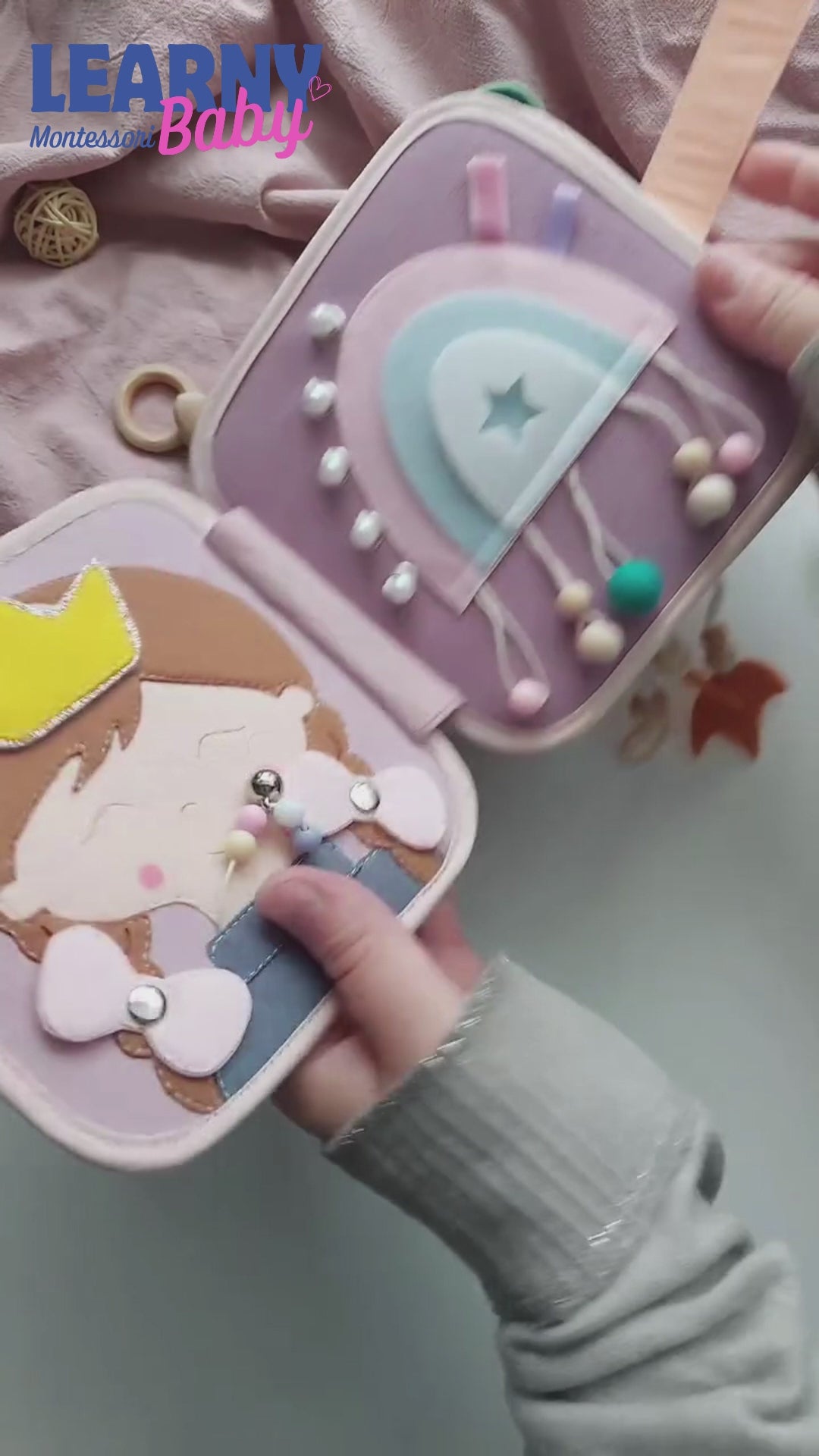 Custom Name Montessori Busy Book, Personalized Felt Quiet Book for Toddlers, Sensory Learning Toy, Screen-Free Gift