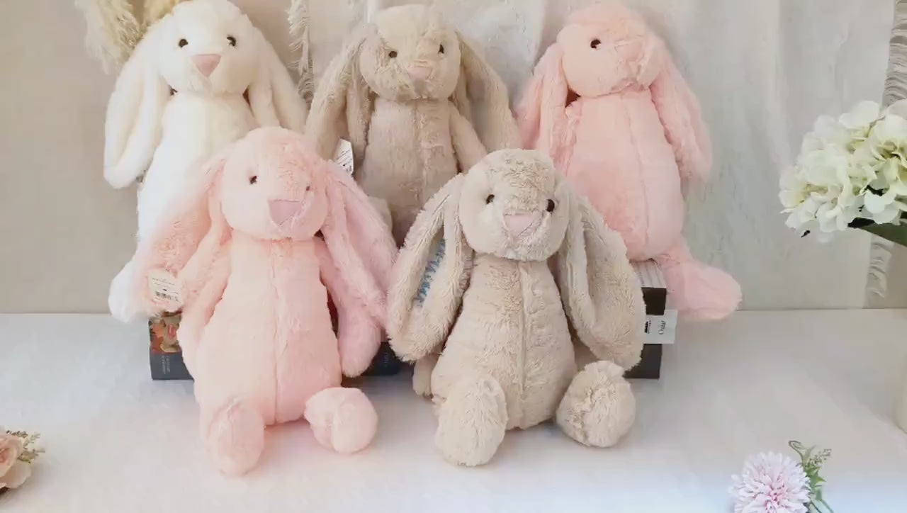 Baby Shower Gift, Custom Monogrammed Bunny Rabbit, Personalized Embroidered Bunny, Soft Plush Toy, Baby Gift, Newborn Gift, Flower Girl Gift