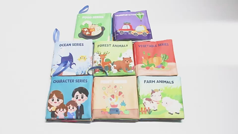 Montessori Soft Sensory Baby Book 3D Touch & Feel, High Contrast Cloth Book, Early Learning Toy LBBB01