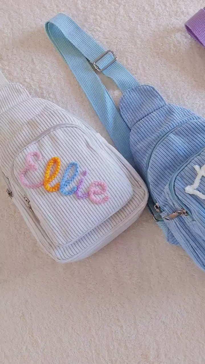Custom Name Toddler Purse : Soft Corduroy Mini Sling Bag, Gift for Boys & Girls