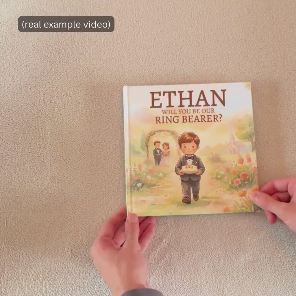Personalized Ring Bearer Proposal Book, Custom Ring Bearer Boy Book Gift, Will You Be Our Ring Bearer Gift, Ring Bearer Proposal Gift Boy