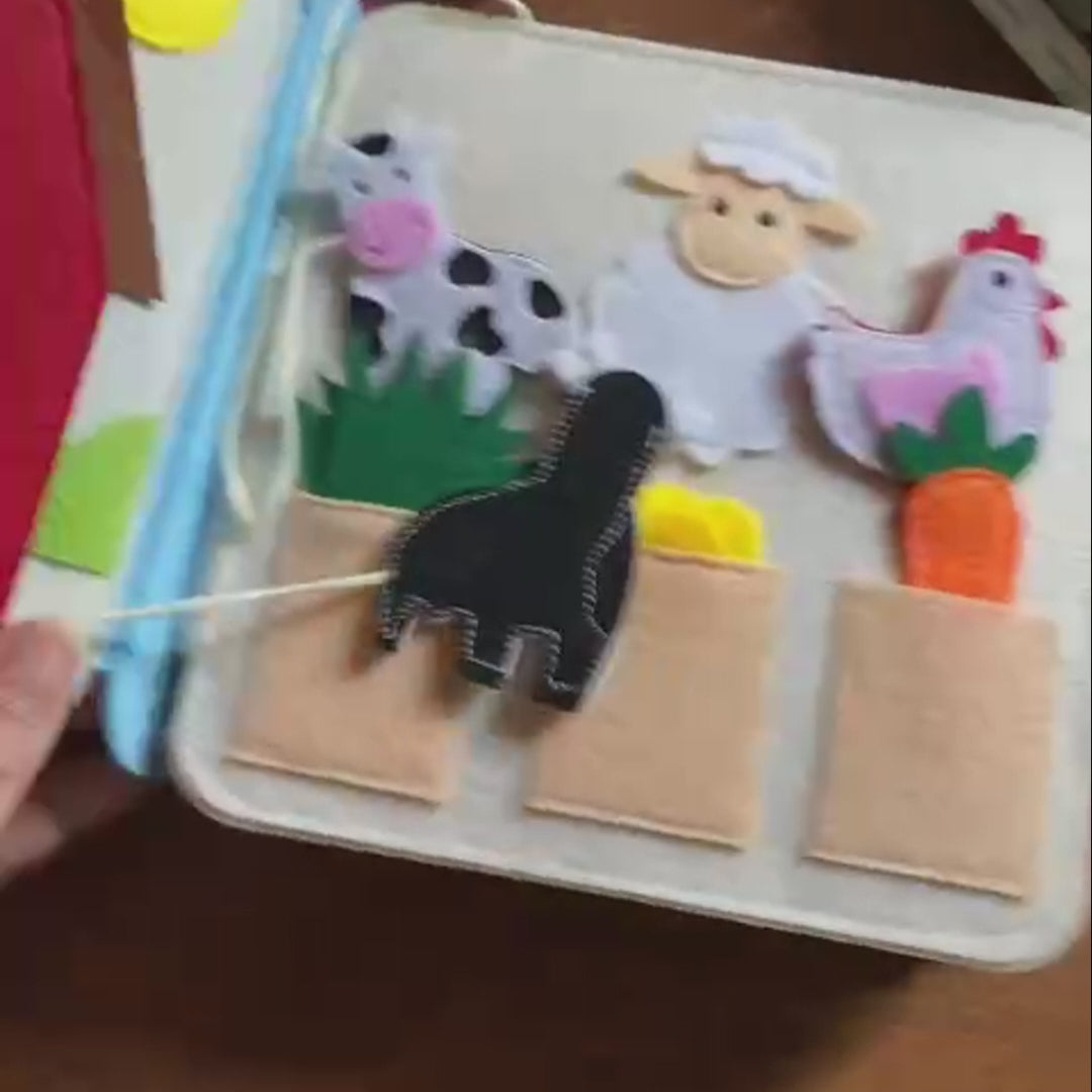Personalized Farm Quiet Book, Handmade Montessori Busy Book, Felt Activity Book for Toddlers, Baby Birthday Gift, Montessori Busy Book