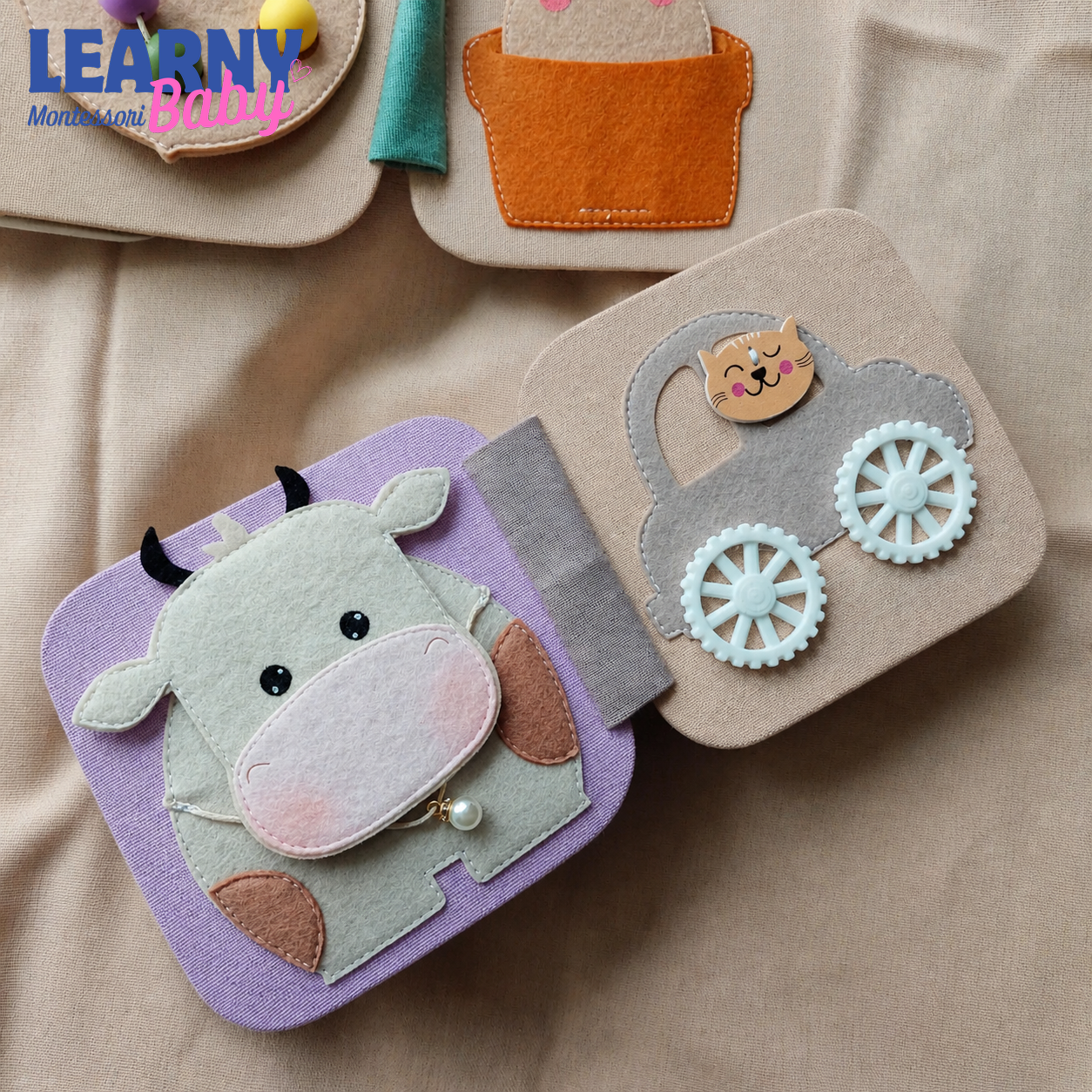 Personalized Farm Busy Book for Toddlers, Custom Name Quiet Book, Felt Activity Book, Farm Animal Toy, Toddler Learning Gift QBLB53