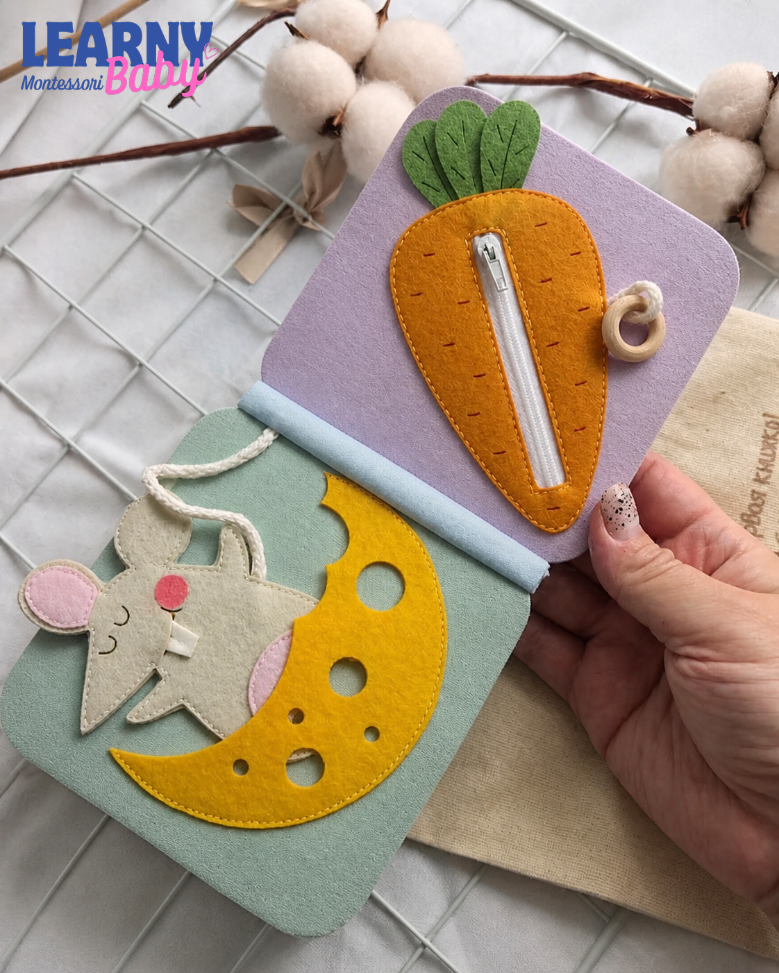 Personalized Farm Busy Book for Toddlers, Custom Name Quiet Book, Felt Activity Book, Farm Animal Toy, Toddler Learning Gift QBLB53