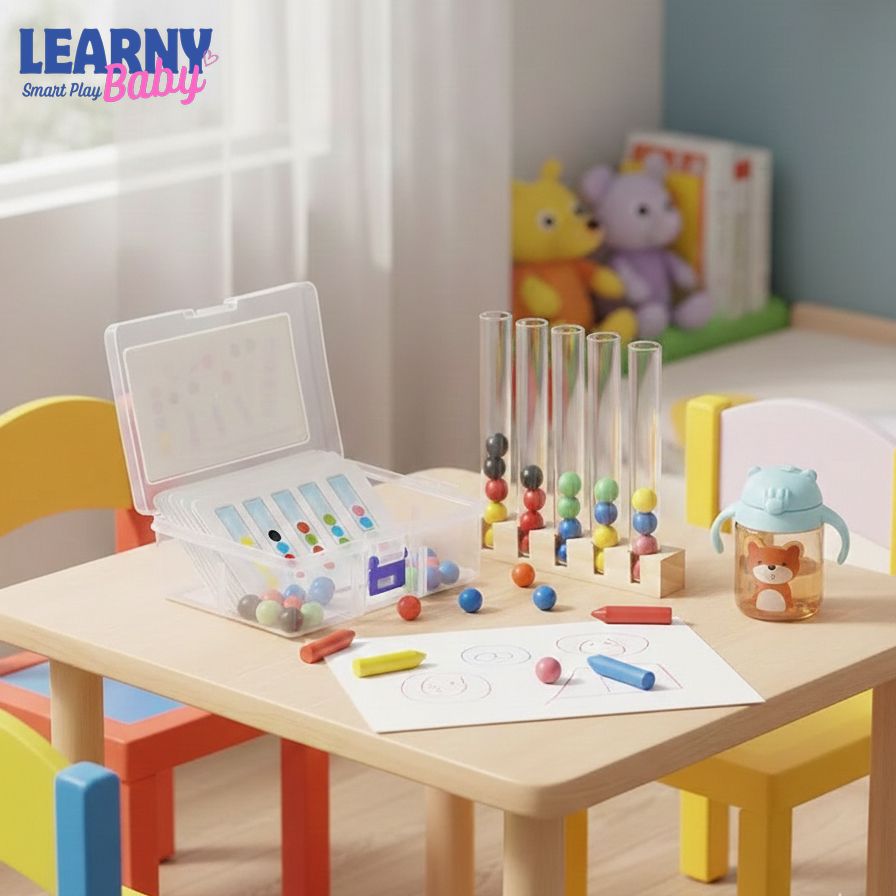 Montessori Educational Toy for Kids, 1/5 Tube Clip Beads Logic and Concentration Fine Motor Skills Training Game