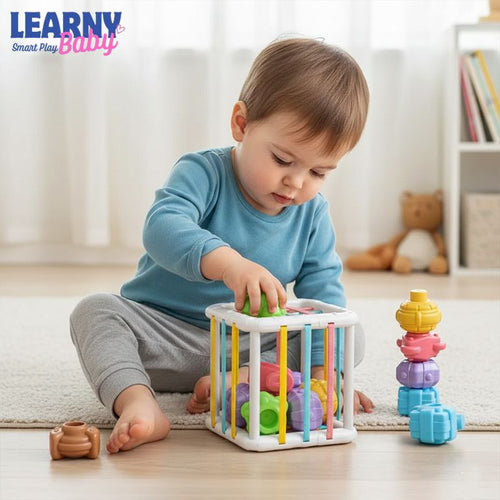 Montessori Learning Educational Toy for Babies – Colorful Shape Blocks Sorting Game, 0–12 Months, Perfect Gift for Toddlers
