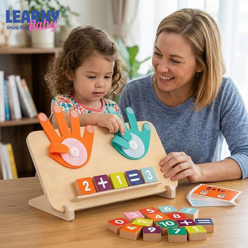 Montessori Wooden Arithmetic Learning Board with Number Blocks & Math Cards – Hands-On Counting, Addition & Subtraction Toy for Kids Ages 3+
