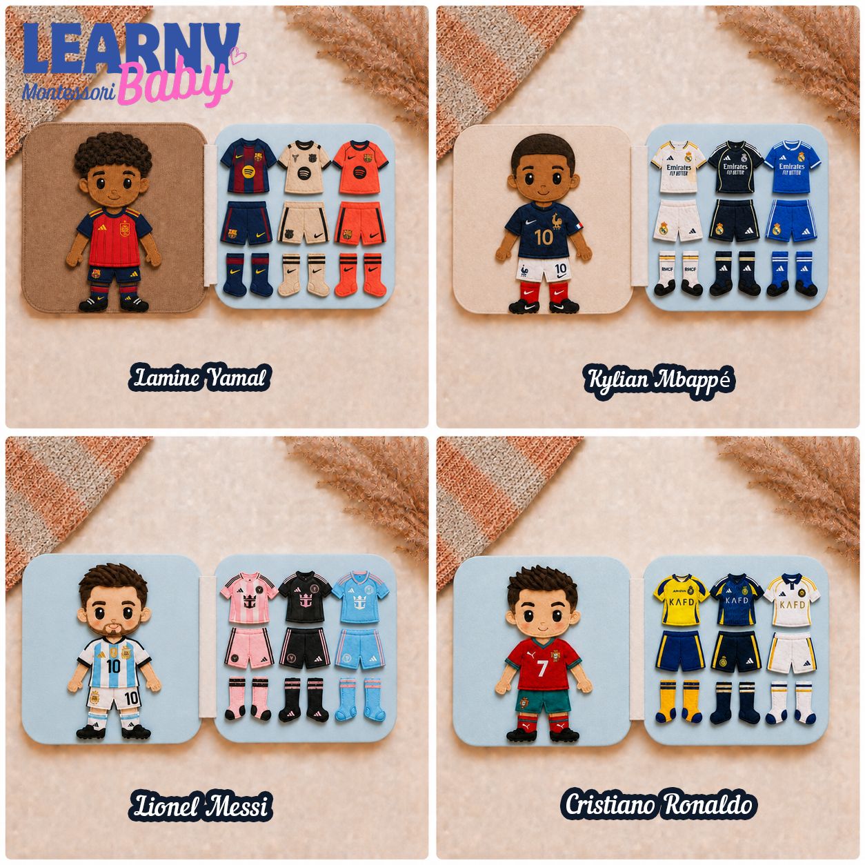 Personalized First World Cup Busy Book for Baby, Soccer Quiet Book for Toddlers, Felt Activity Book, Baby Boy Gift QBLB67