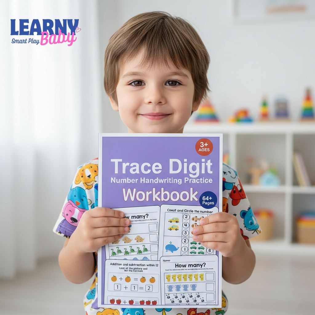 64-Page Preschool Math Workbook: Number Tracing, Addition & Subtraction for Kids 3+, Early Education Activities, Fun Illustrations