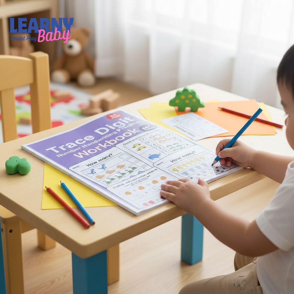 64-Page Preschool Math Workbook: Number Tracing, Addition & Subtraction for Kids 3+, Early Education Activities, Fun Illustrations